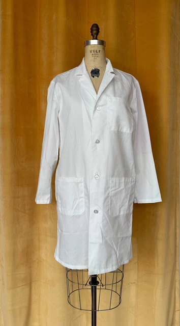 Vintage 1970s 80s Lab Coat Doctor Coat Shane Uniform M L