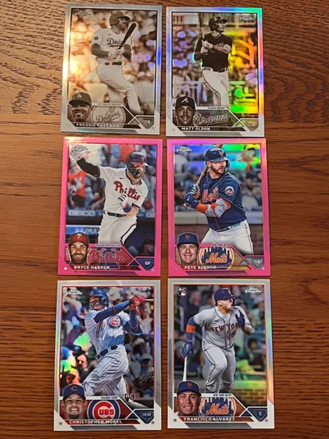 2023 Topps Chrome SEPIA-PINK-SILVER CHROME REFRACTOR: Complete Your Set & Choose