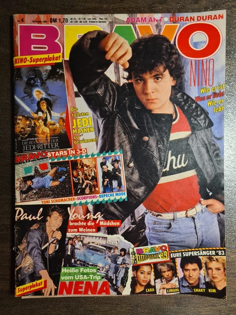 BRAVO 04/1984 Heft Komplett -Paul Young, Nena, Shaky Stevens, Depeche Mode -Top!