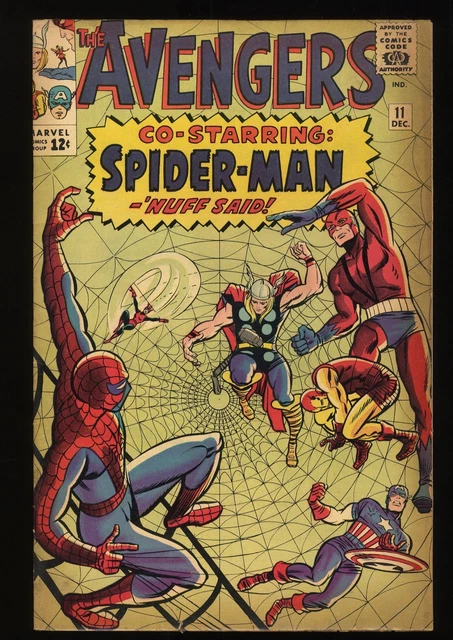 Avengers #11 VG 4.0 2nd Appearance Kang Spider-Man Crossover! Marvel 1964