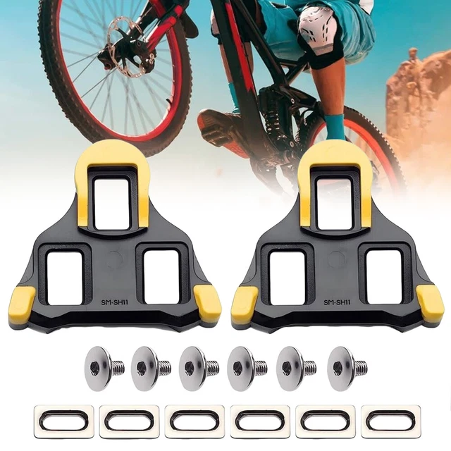 Tacchette Pedale SPD-SL Shimano SM-SH11 Gialle 6° Float - Set Completo Con Viti E Chiave