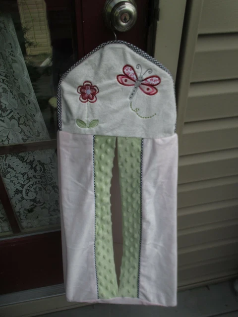 Kidsline Pink Black Gingham Green Dragonfly Ladybug Flower Diaper Stacker Holder