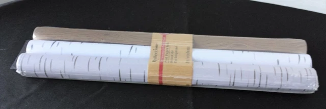Juego de 3 rollos de papel impresos artesanales 13,5"" x 48"" cada uno - corteza