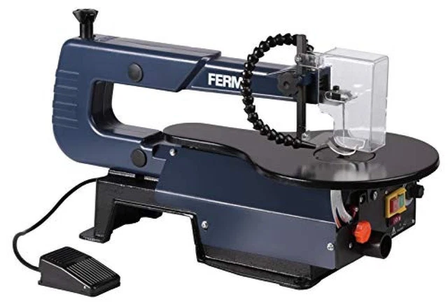 FERM Sega da traforo 120W - interruttore a pedale. Include lame TPI e chiave a b