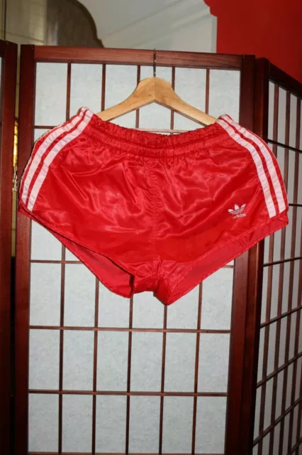 Vintage 1980's Adidas Red Gym Running Football  shorts  - S . ALY
