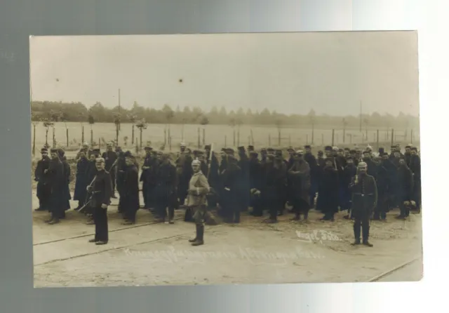 Mint WW 1 Captured Prisoners of War by Altengrabow Germany Real picture Postcard