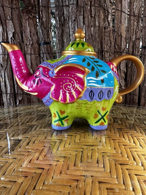 Théière Zoomorphe En Céramique Grise - Forme éléphant - 4 Tasses - Occasion