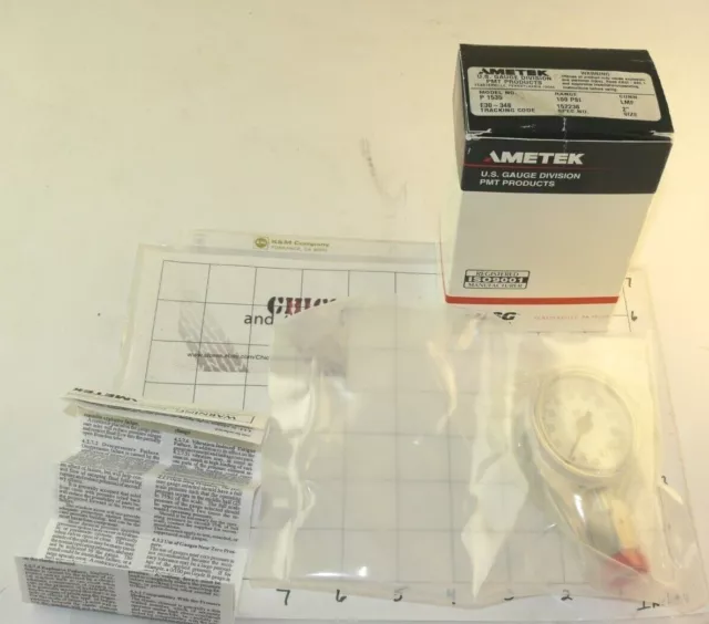 Ametek P1535 Pressure Gauge 0-100 PSI  2" Face 1/4" NPT LMF Connector