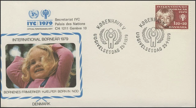 Denmark - girls head, brand on jewelry - FDC