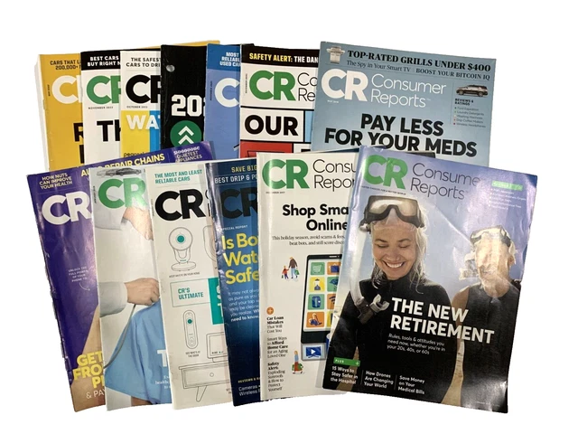 CONSUMER REPORTS MAGAZINE Lot of 13 issues 2017 to 2022 Product Reviews ...