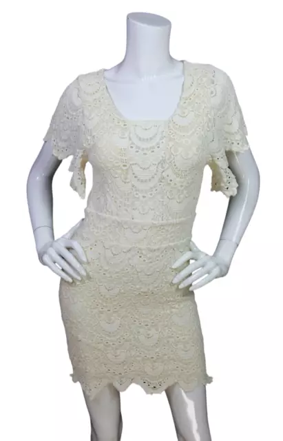 Nightcap Clothing Dress Womens Sz 2 Spanish Lace Flutter Mini Bodycon