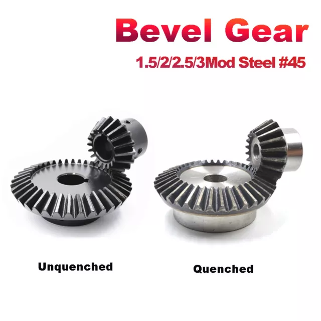 1 Pair Twill Spiral Bevel Gear 1.5m 2m 2.5m 3mod 45# Steel 90 Degrees Meshing