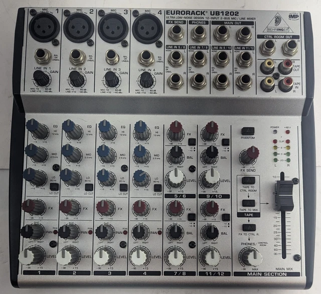 BEHRINGER EURORACK UB1202 Ultra Low Noise 12 Input Mic Line Mixer 59.