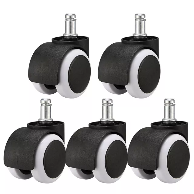 Office Chair Caster Wheels Rubber Wheels for Hardwood Floor Replacement Set of 5