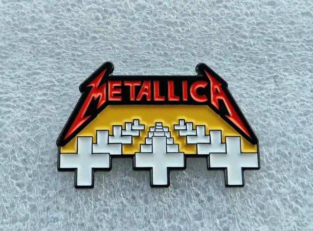 Metallica MASTER OF PUPPETS Pin Badge Heavy Thrash Metal Damage Inc Battery