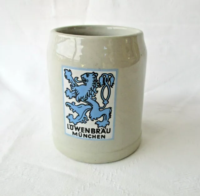 Lowenbrau Munchen Beer Mug Stein 250ml Glazed Made In Germany *Collectable VGC