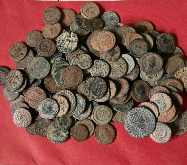 10 Lot of High Quality Uncleaned Desert Roman Coins From Israel