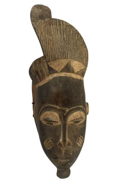 #5481 Superb African Baule Portrait Mask Cote D'ivoire 14" H