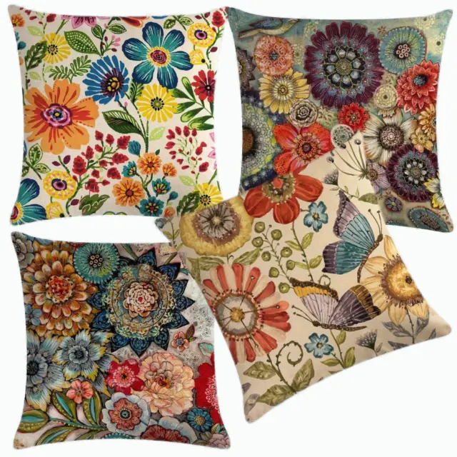 Cuscino decorativo incl. ripieno messico fiori farfalle cuscino da lancio cuscino ornamentale KI314