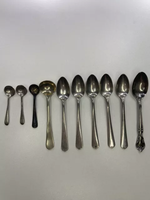 sterling 925 silver 10 spoons mixed lot (Wallace/Easterling/Sterling)