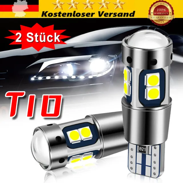 2X T10 LED Lampe Weiß W 5W 12V SMD CANBUS Standlicht Innenraum Glassockel Licht