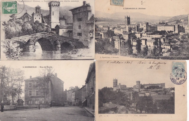 Lot de 4 cartes postales anciennes old postcards L'ARBRESLE RHÔNE 3