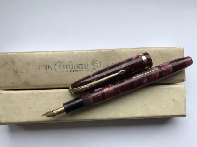 Conway Stewart 12 14  14 Ct  Gold Nib Fountain Pen Serviced Mintyboxed