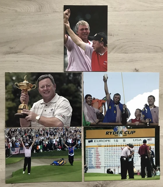 DARREN CLARKE & IAN WOOSNAM - 2006 RYDER CUP GOLF - K CLUB - 5 x UNSIGNED PHOTOS