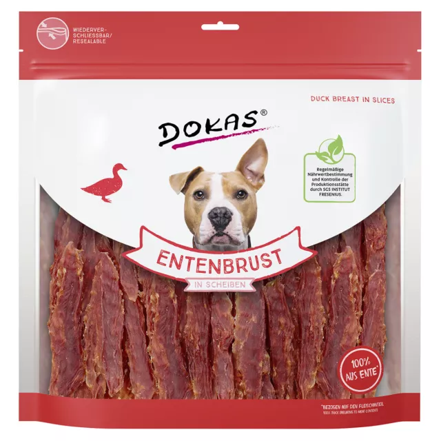 Dokas Entenbrust Dans Tranches 900 G, Friandise pour Chien, Nouveau