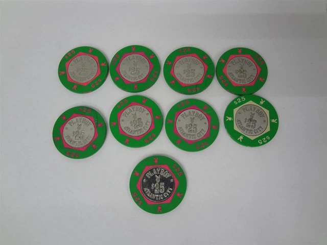 9x Playboy Hotel & Casino Atlantic City $25 Casino Chips PLA-25a PLA-25