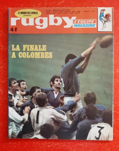 1971 L'Equipe RUGBY Magazine n°26 ANGLETERRE FRANCE EDWARDS JOHN GREGORIO BEZIER