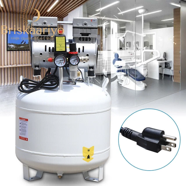 Portable Dental Air Compressor Oil Free Silent Air Pump  40L 110V NEW