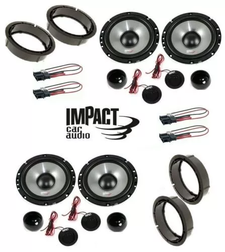 IMPACT Ef 65S Set 8 Haut Parleur VW Groupe Volkswagen Avec Brkt / Conn Enceintes