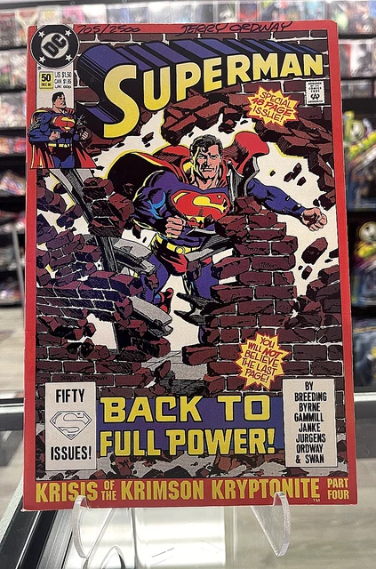 DC Comics Superman #50 Cover A 1990 Signed by Jerry Ordway COA Included