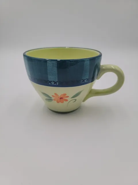 Verona by PFALTZGRAFF Large Coffee Mug Blue Green Flower Mid Century Modern