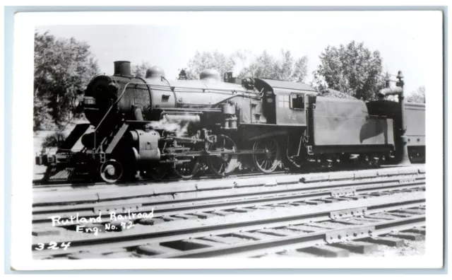 c1950's Rutland Vermont VT, Railroad Locomotive Train RPPC Photo Postcard