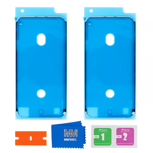 2x Stickers interne prédécoupés et étanches pour écran LCD - iPhone SE/8 - Blanc