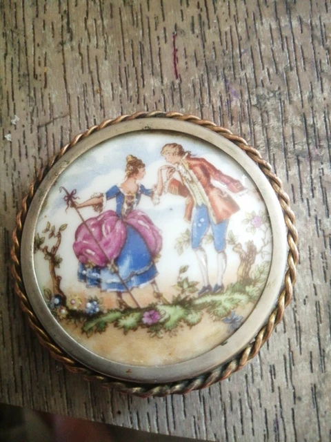 Broche Ancienne Ungaro Signée - Bijou émeraude Vintage 4.5x5.5 Cm - Occasion (marque Rochas)