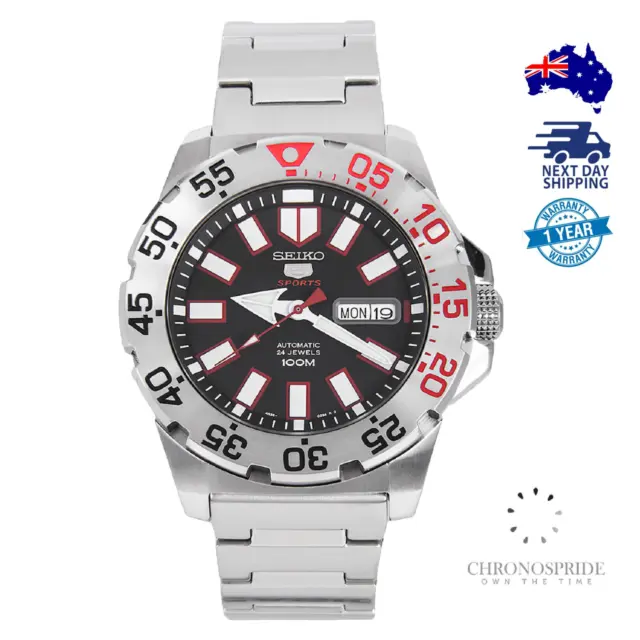 Seiko 5 Sports SRP485 SRP485K1 Red Baby Monster Automatic Mens Watch