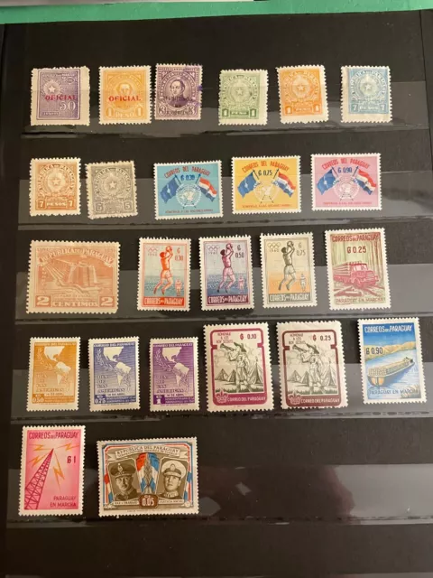 Paraguay Group of 24 Stamps Loose Scott Cat Nos 391/O96  1935-1962