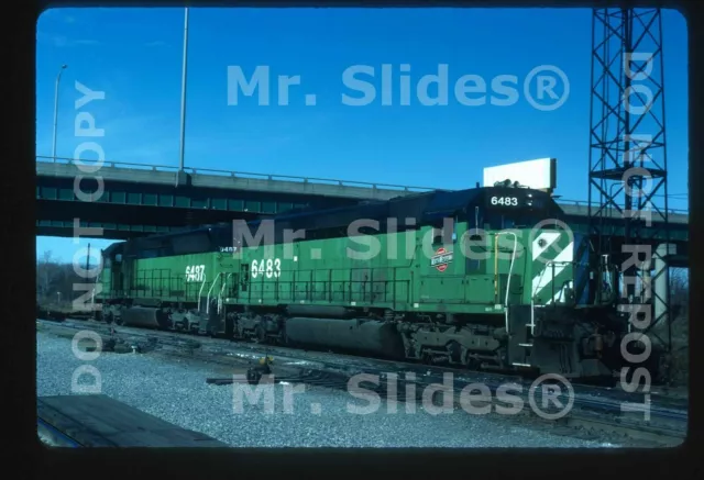 Original Slide C&NW System Chicago & North Western BN Paint SD45 6483 & 6487