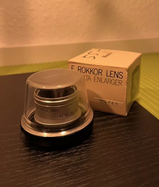 Minolta E. Rokkor 1:4.5/ 75mm / Entwicklungsobjektiv Enlarger Lens Dunkelkammer