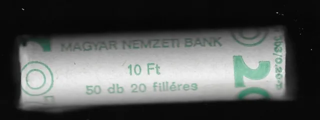 Hungary 20 Filler 1985-Bp Unc Roll Of 50 Coins,Three Wheat Ears Divi