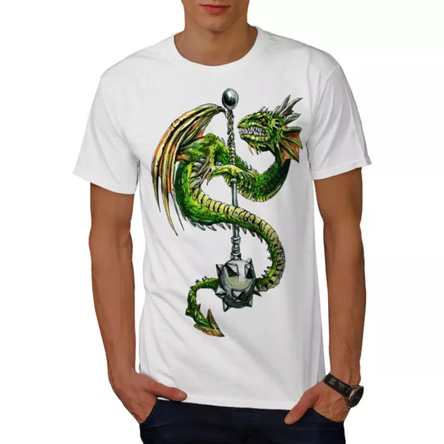 Wellcoda Dragon Mace Cool Mens T-shirt, Scary Graphic Design Printed Tee