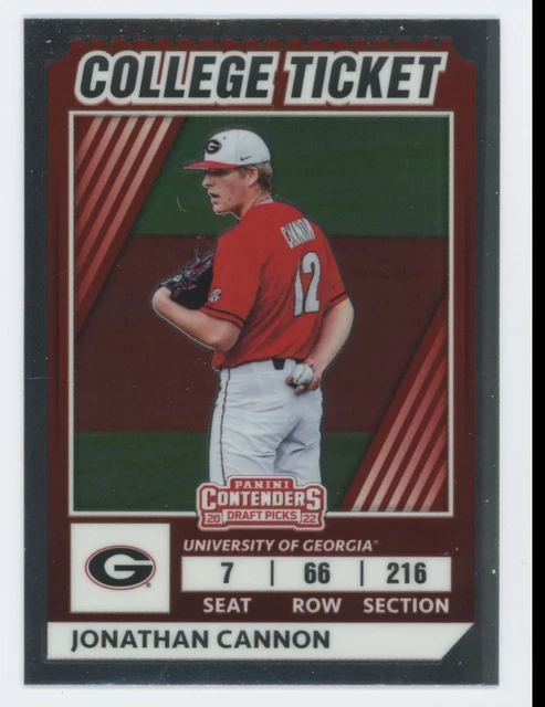 2022 Panini-Contenders Draft Picks College Ticket Jonathan Cannon  University Of