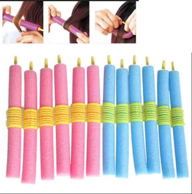 12X molle mousse bigoudis Makers Bendy Twist Curls Outil Diy Styling Rouleaux#DC