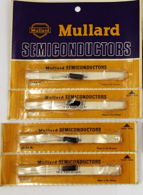 Transistor Al Germanio Mullard OC45 CV7004 In Vetro Nero - 1 Pezzo Originale