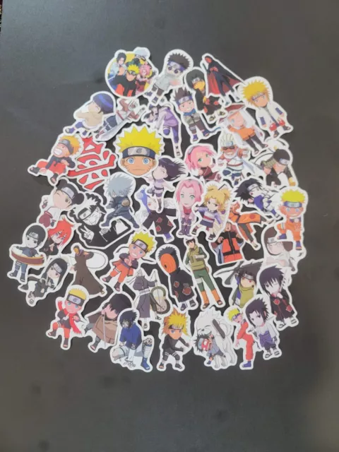 50Pcs Anime Naruto Stickers Pack Laptop Moto Car Luggage Water Bottle  Decals Lot 