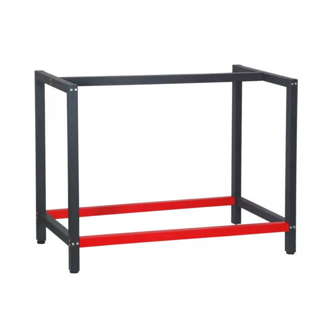 TTTelaio per banco da lavoro 100x57x81 cm acciaio antracite-rosso base per tavol