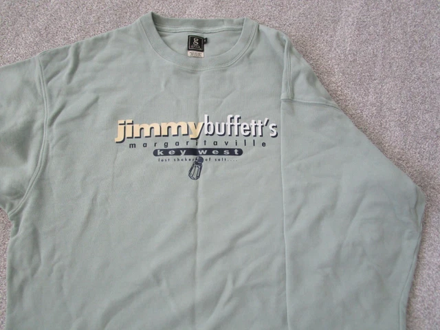 Jimmy Buffett Margaritaville Sweatshirt, Pale Green-Grey, Men's X-Large, Salt